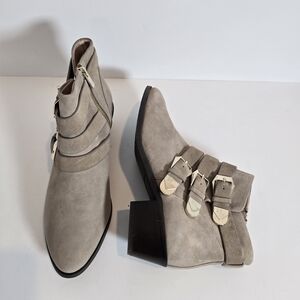 Taryn Rose Taupe Ankle Booties